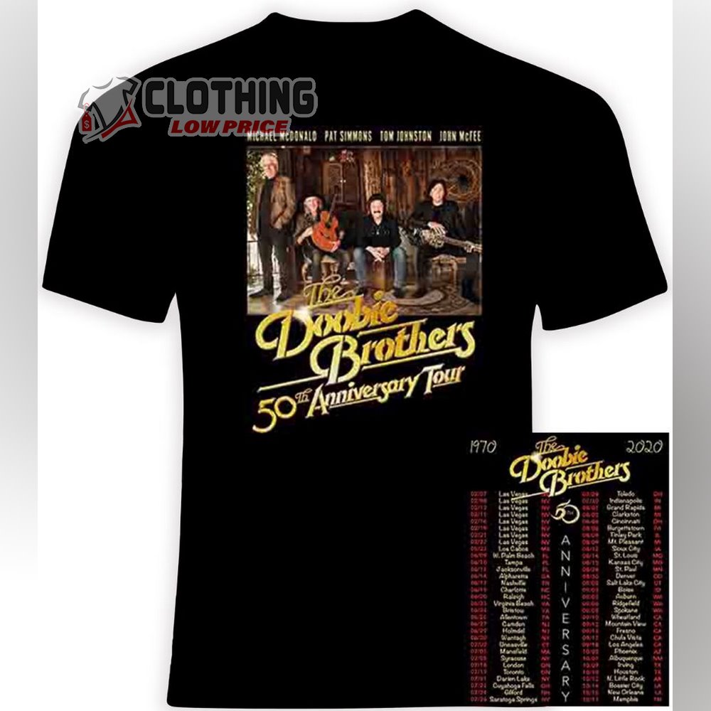 The Doobie Brothers 50th Anniversary Tour Setlist Shirt, Doobie Brothers Las Vegas 2023 T- Shirt, Doobie Brothers Band Members Shirt