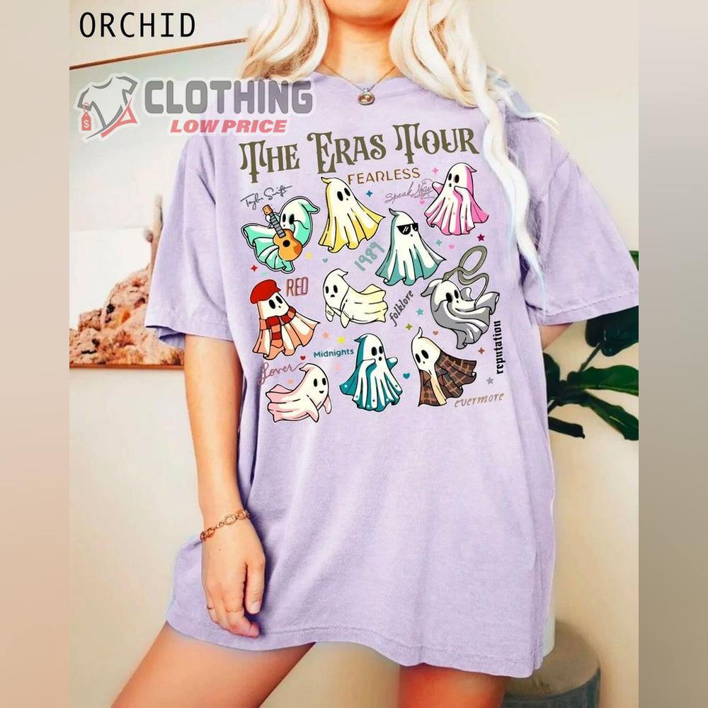 The Eras Tour Cute Ghosts Shirt, Taylor Ghost Eras T-Shirt, Swiftie Fan Shirt, Halloween Speak Now Shirt, Vintage Halloween Shirt, Halloween Gift