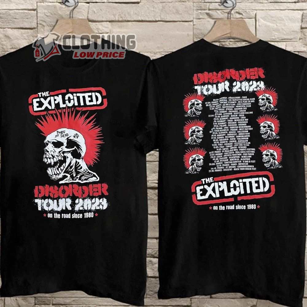 The Exploited Disorder Tour 2023 Merch, The Exploited Tour 2023 Shirt, The Exploited Rock Tour 2023 Tickets T-Shirt