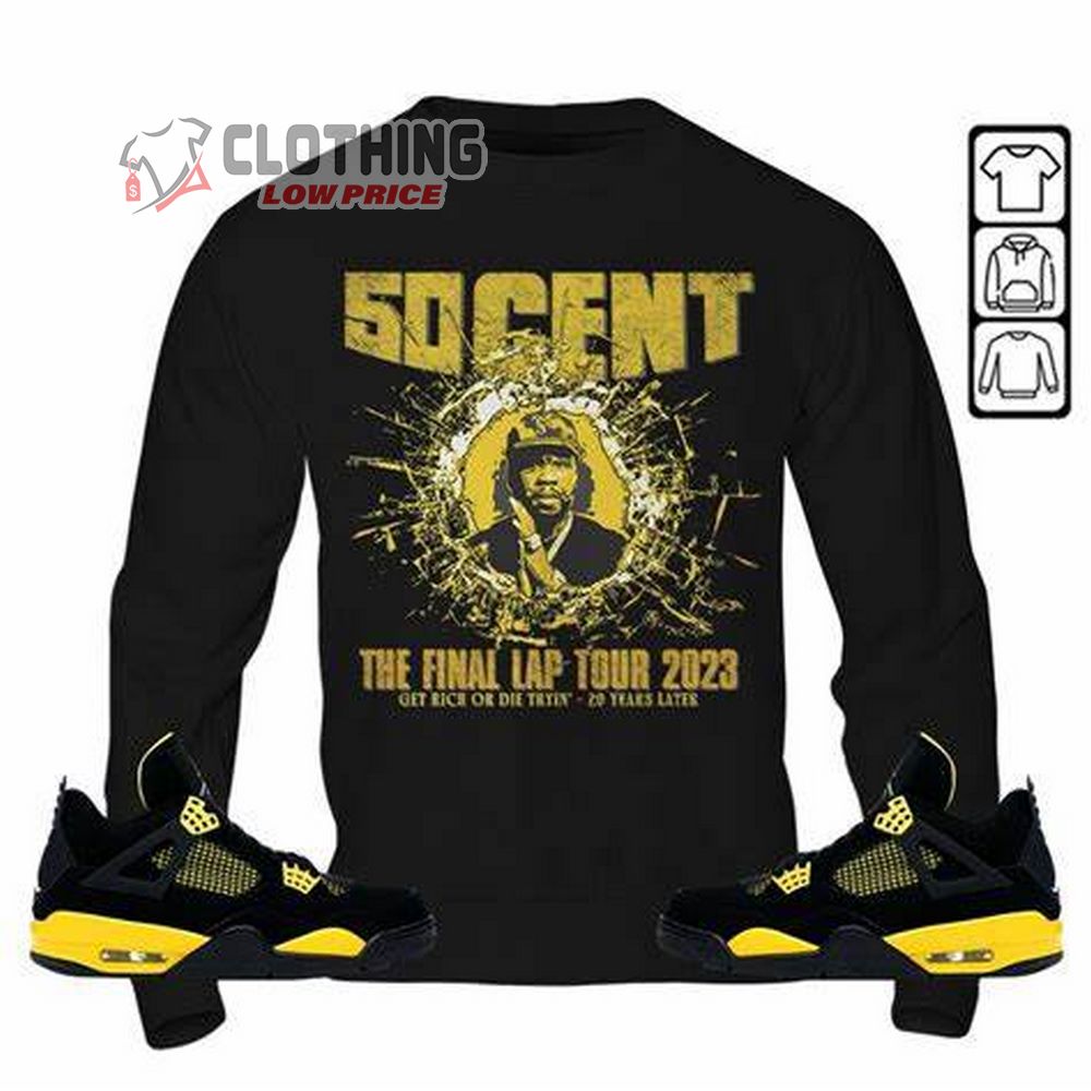 The Final Lap 2023 Tour 50 Cent Long Sleeve Shirt, 50 Cent Concert Tour Merch, Get Rich or Die Tryin Album T-Shirt