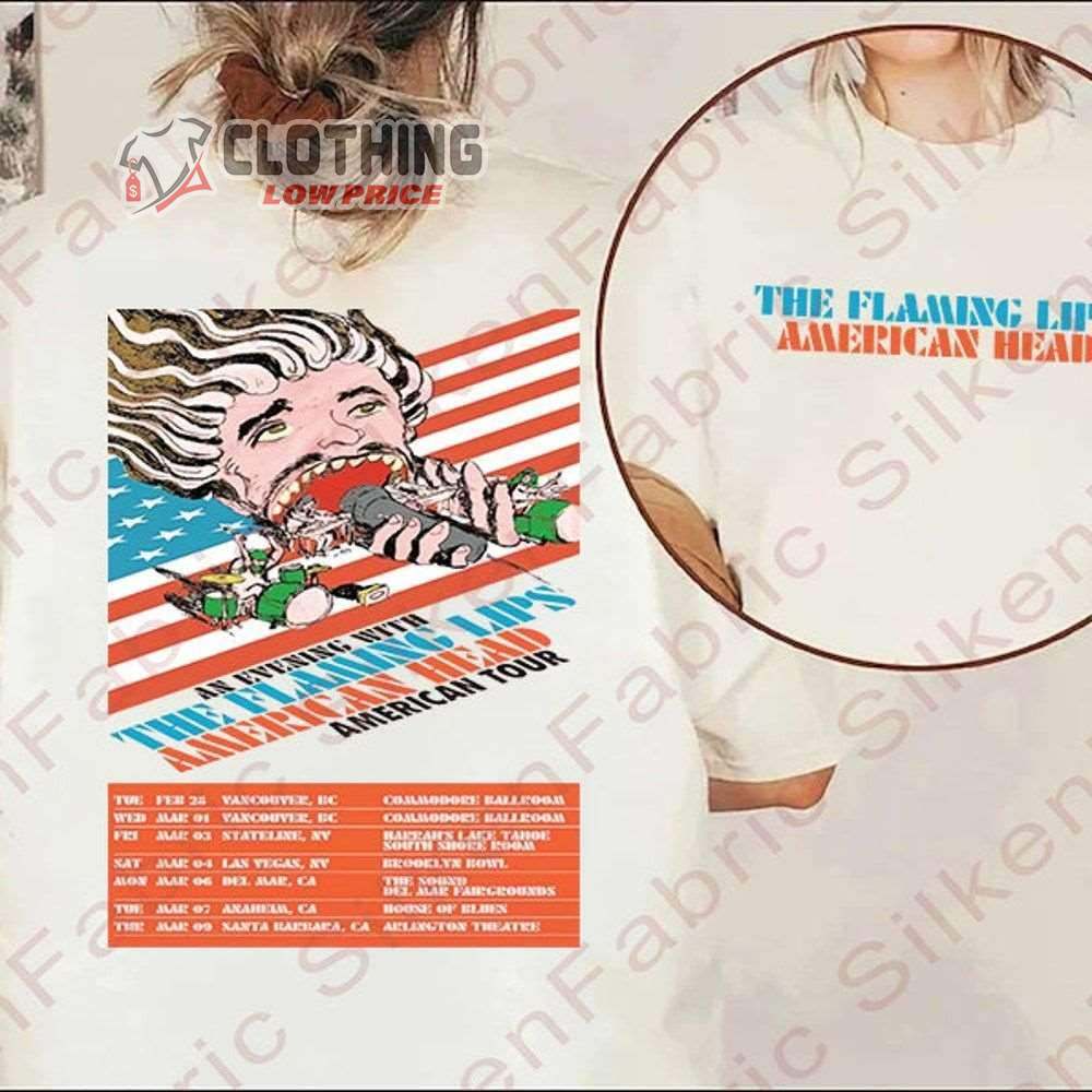 The Flaming Lips Tour 2023 Merch An Evening With The Flaming Lips American Head American Tour 2023 T-Shirt