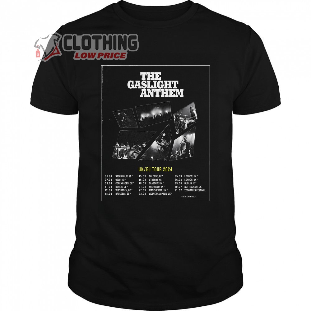 The Gaslight Anthem Tour 2024 Merch, The Gaslight Anthem 2024 UK And European Tour Shirt, The Gaslight Anthem Release New Single 'Autumn' T-Shirt