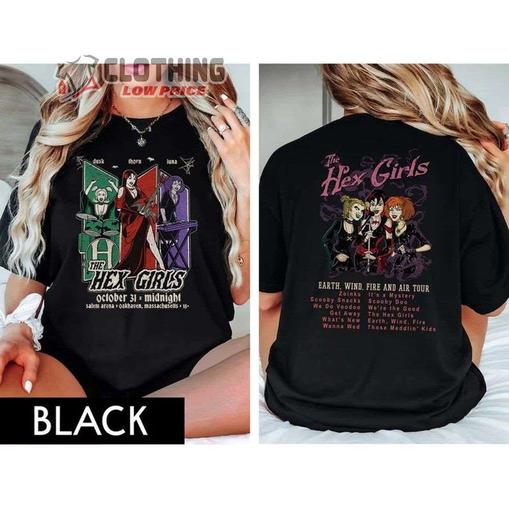 The Hex Girls Rock Band Music Tour 2023 Merch, Earth Wind Fire And Air Tour Shirt, Hex Girls 2023 Tour T-Shirt