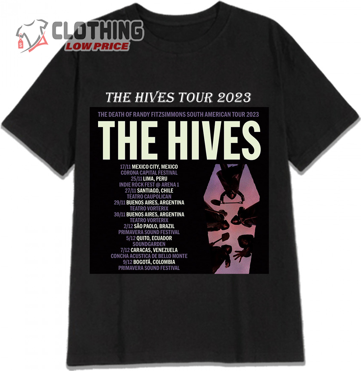 The Hives Us Tour Date T- Shirt, The Hives Tour Shirt, The Hives Band Merch, The Hives Band Albums Merch