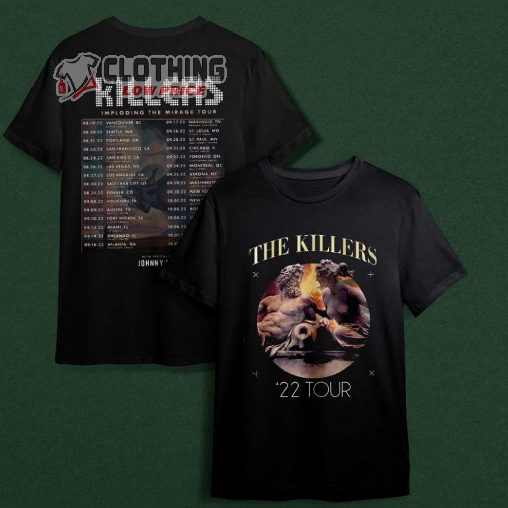 The Killers Imploding The Mirage Tour 2022 Dates Merch, The Killers Opener 2022 T-Shirt