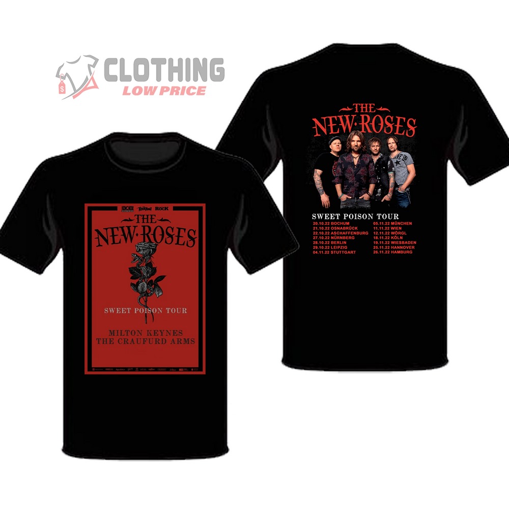 The New Roses Sweet Poison Tour 2023 Merch, Event The New Roses 2023 Tour Dates And Setlist T-Shirt