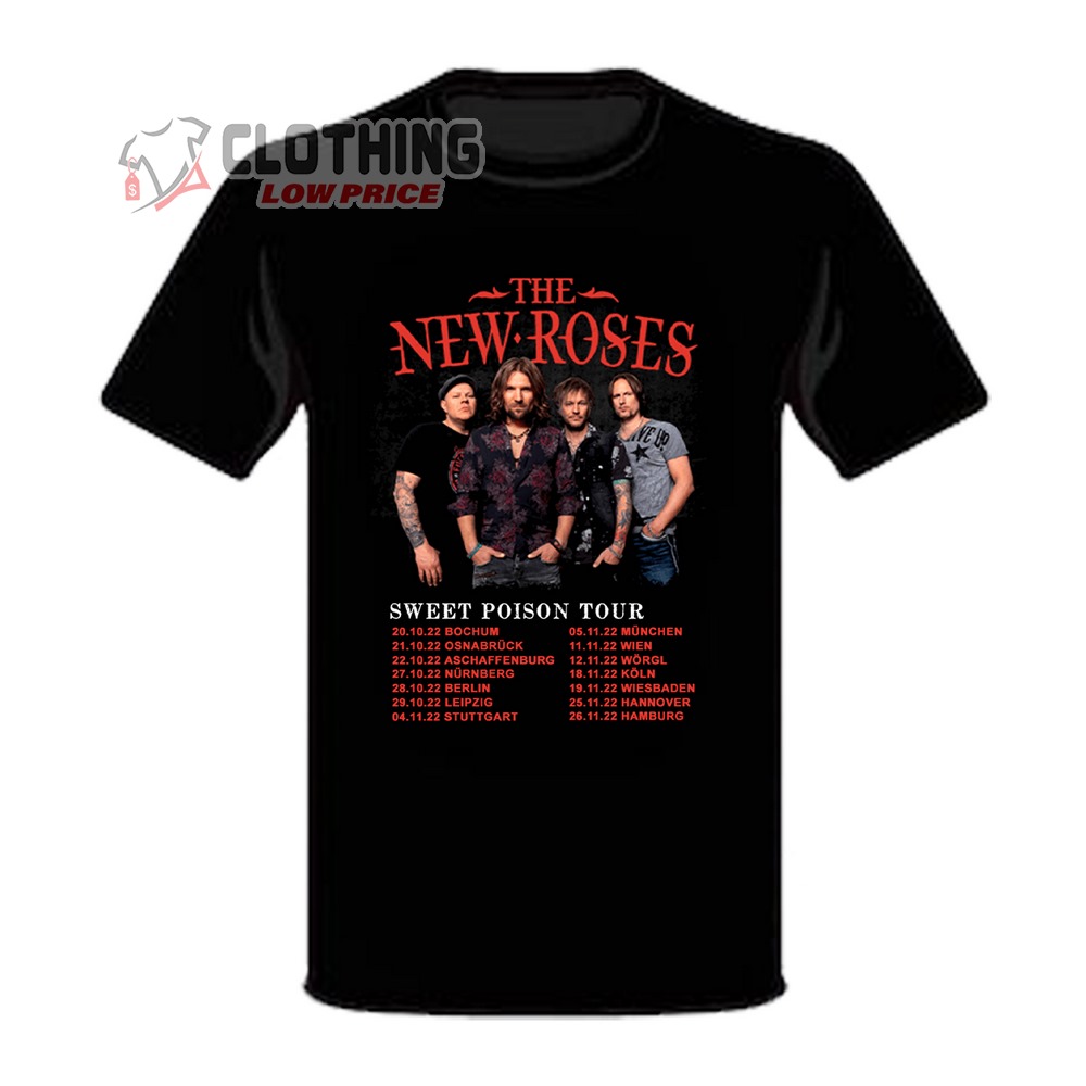 The New Roses Tour 2023 Band Poster And Schedule T-Shirt