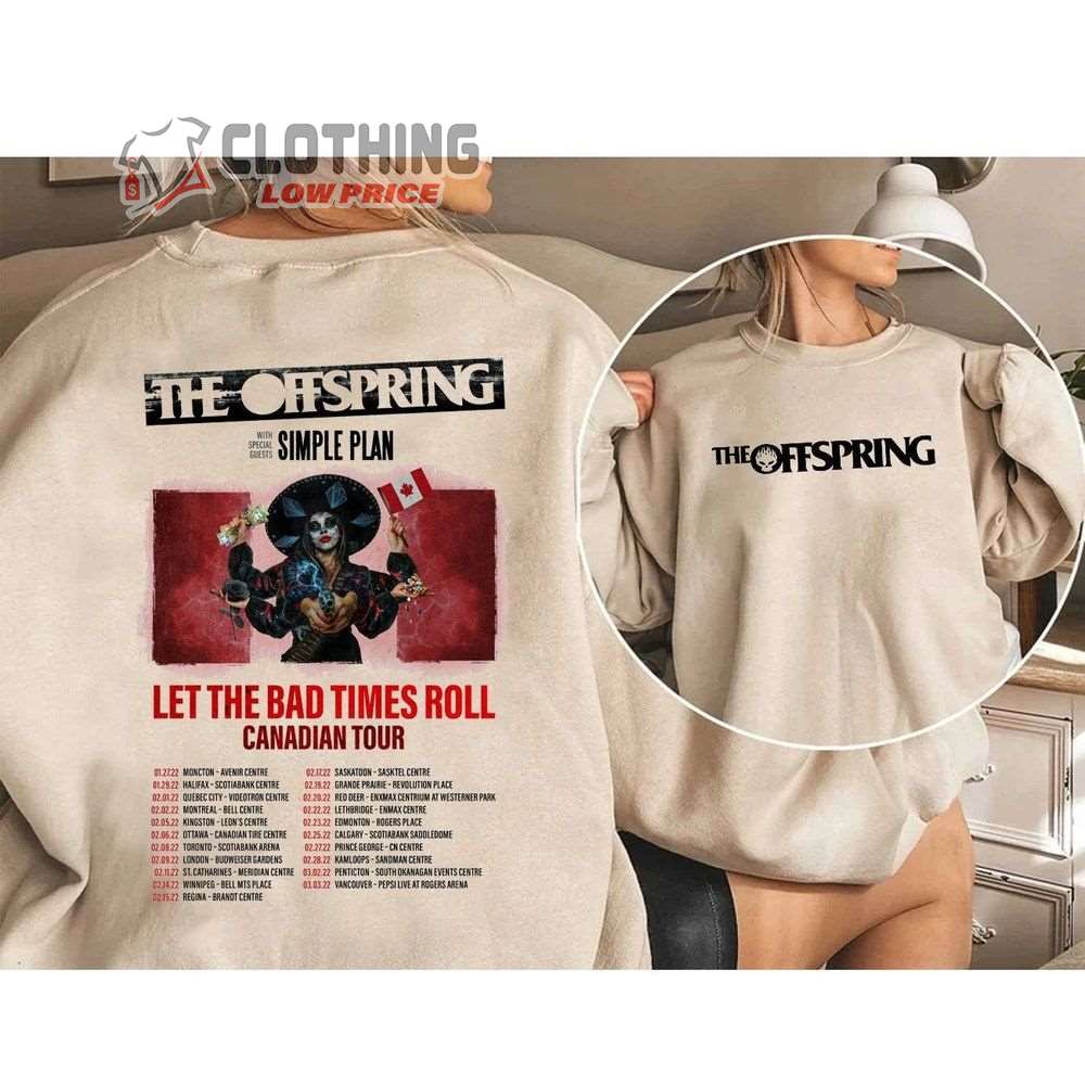 The Offspring Let The Bad Times Roll Tour 2022 - 2023 Merch The Offspring Tour 2023 Shirt The Offspring Let The Bad Times Roll Tour 2023 Setlist T-Shirt