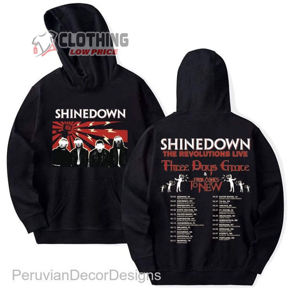 The Revolutions Live Tour 2023 Merch, Shinedown Band Tour 2023 Shirt,The Revolutions Live Tour 2023 Rock Music Band T-Shirt