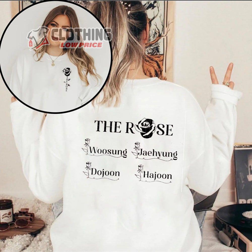 The Rose She's In The Rain Merch, Woosung Dojoon Hajoon Jaehyeong The Rose Band Shirt, The Rose Tour 2023 T-Shirt