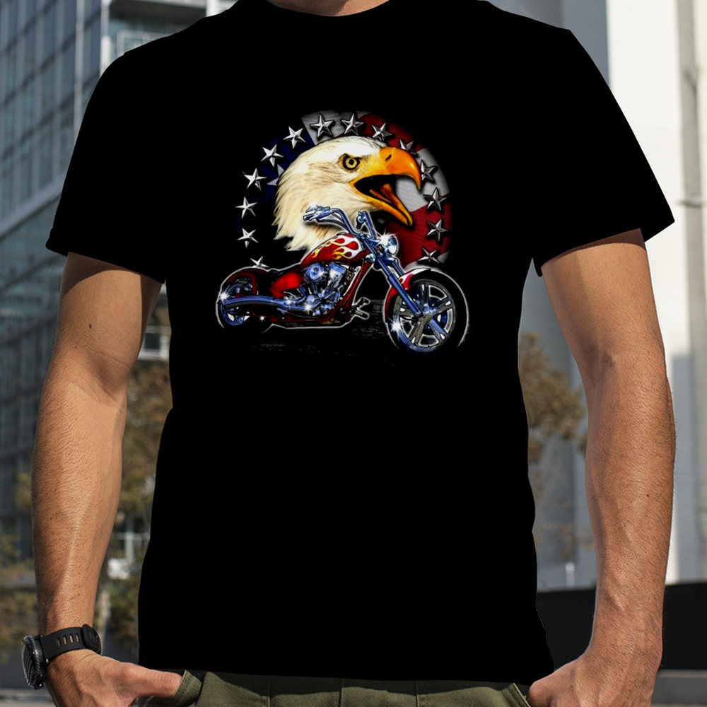 Usa Chopper Bald Eagle Muscle Eagle American Flag T-shirt