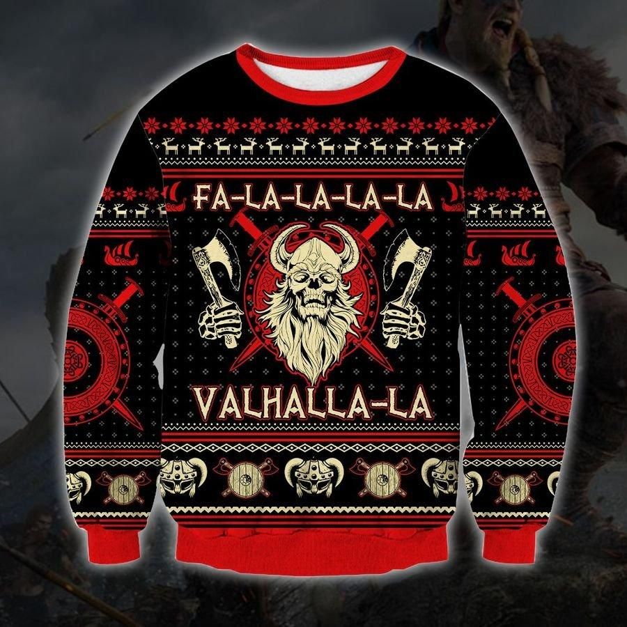 Viking Valhalla-la Ugly Christmas Sweater US1857 - Chow Down Movie Store