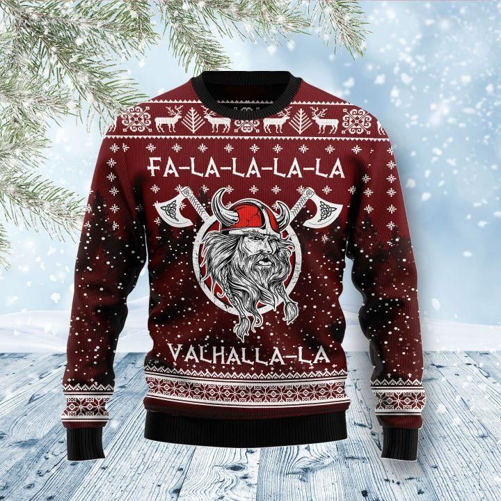 Vikings Fa La La La Ugly Christmas Sweater US1488 - Chow Down Movie Store