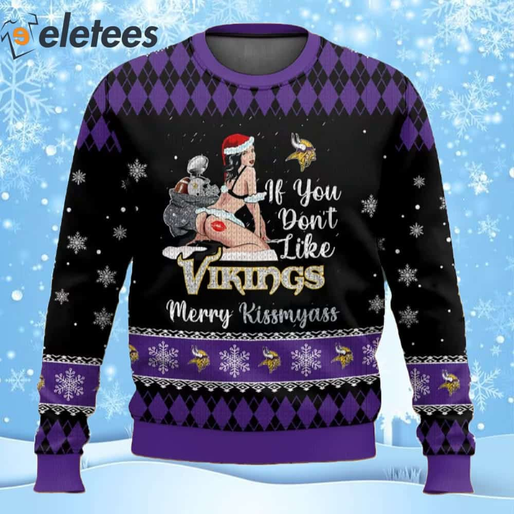 Vikings Football Merry Kissmyass Ugly Christmas Sweater