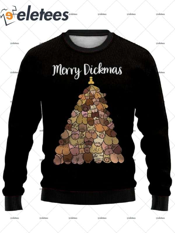 Vintage Merry Dickmas Ugly Christmas Sweater