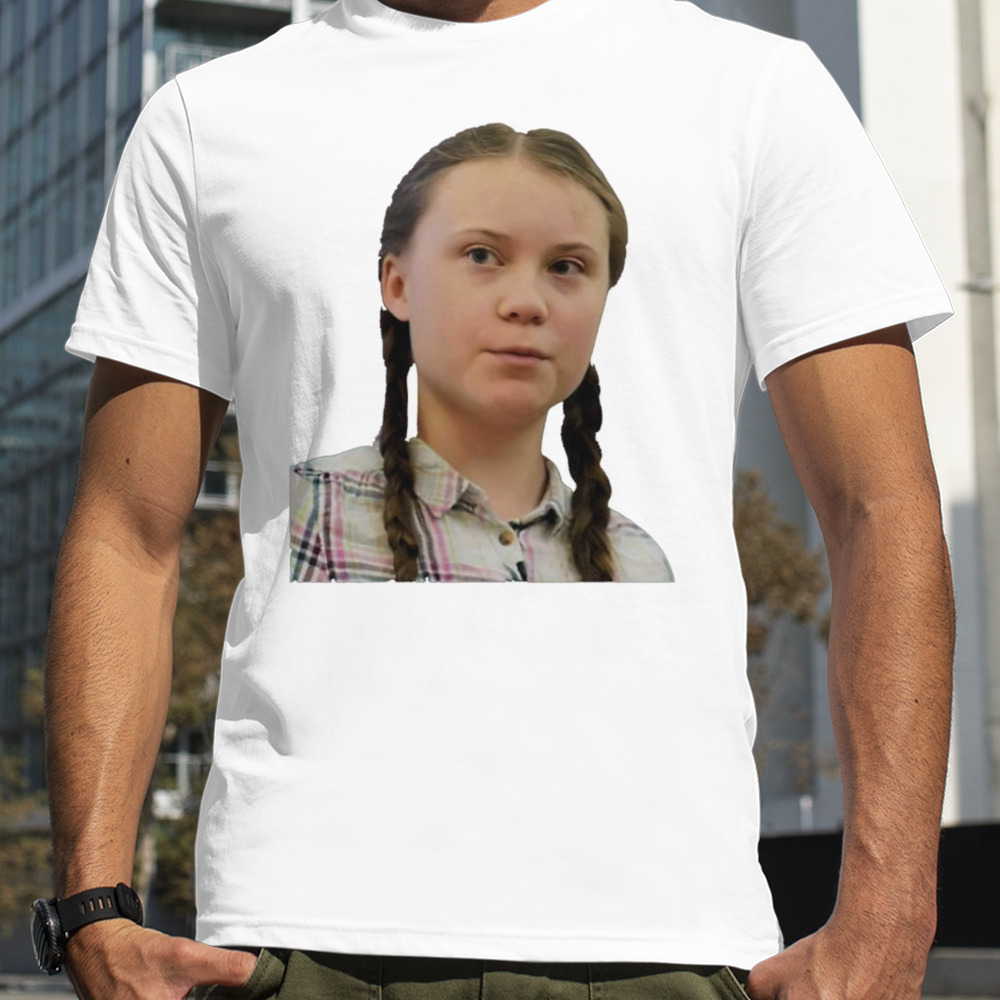 Greta Thunberg face graphic shirt