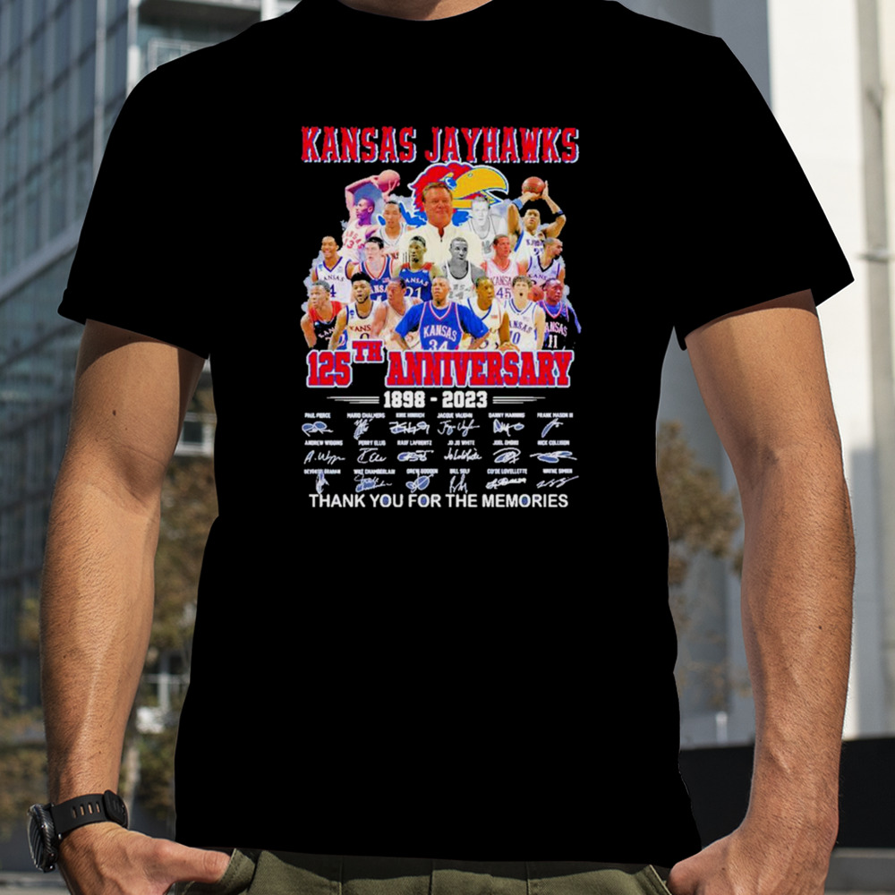 Kansas Jayhawks Basketball 125 Years Anniversary 1898 2023 Thank You For The Memories T-Shirt