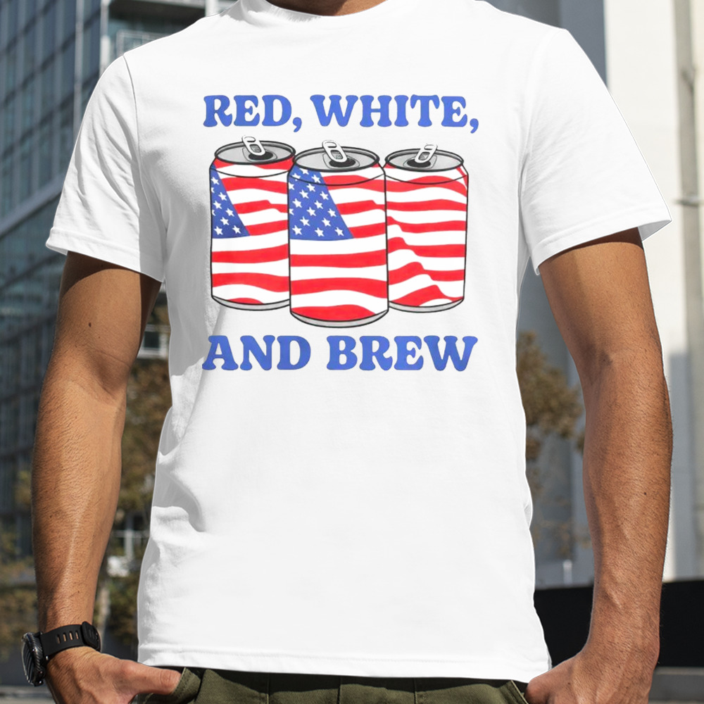 Red white and brew American flag shirt