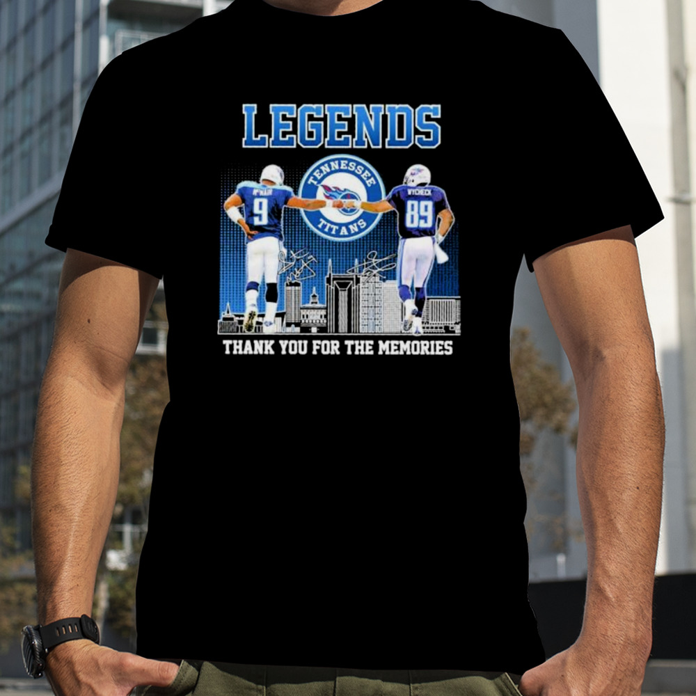 Steve Mcnair And Frank Wycheck Tennessee Titan Legends Memories Signatures Shirt