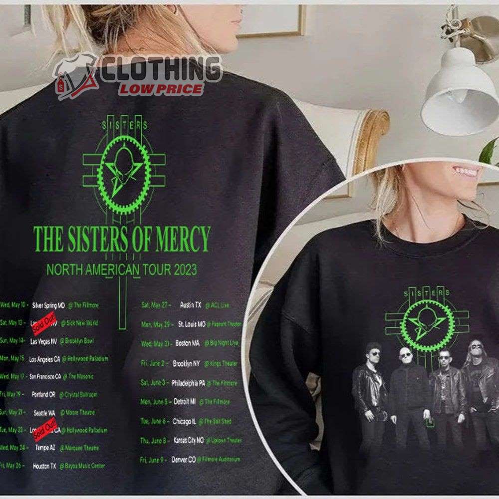 The Sisters Of Mercy Band North America 2023 Tour Setlist Merch The Sisters Of Mercy Band 2023 T-Shirt