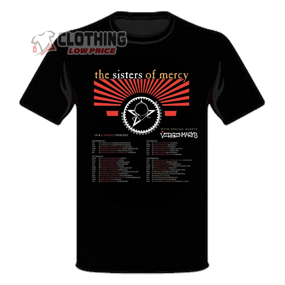 The Sisters Of Mercy UK And European Tour 2023 Dates And Ticketmaster T-Shirt