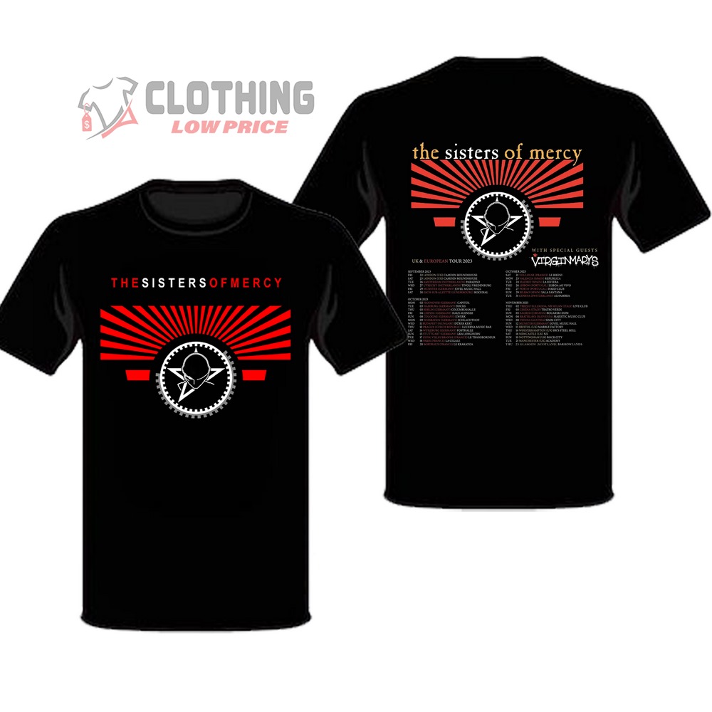 The Sisters Of Mercy UK And European Tour 2023 Schedule And Setlist T-Shirt