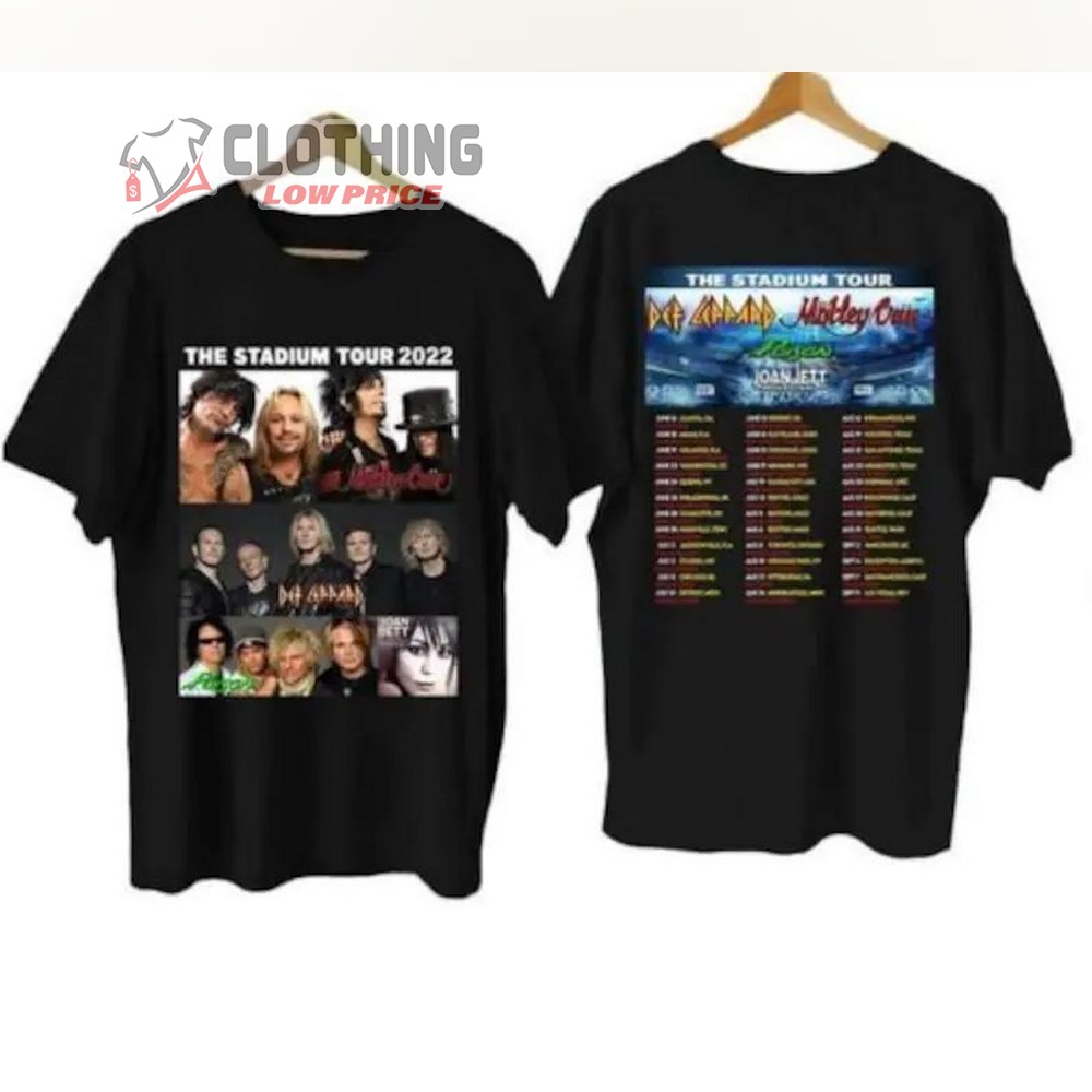 The Stadium Tour Setlist 2022 Merch, Motley Crue Def Leppard Albums Songs T-Shirt