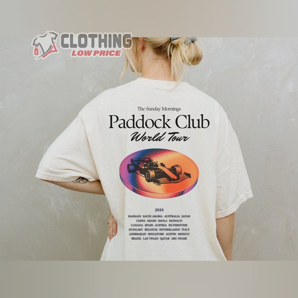 The Sunday Morings Paddock Club World Tour 2024 Merch, F1 Shirt, Racing Fan Tee