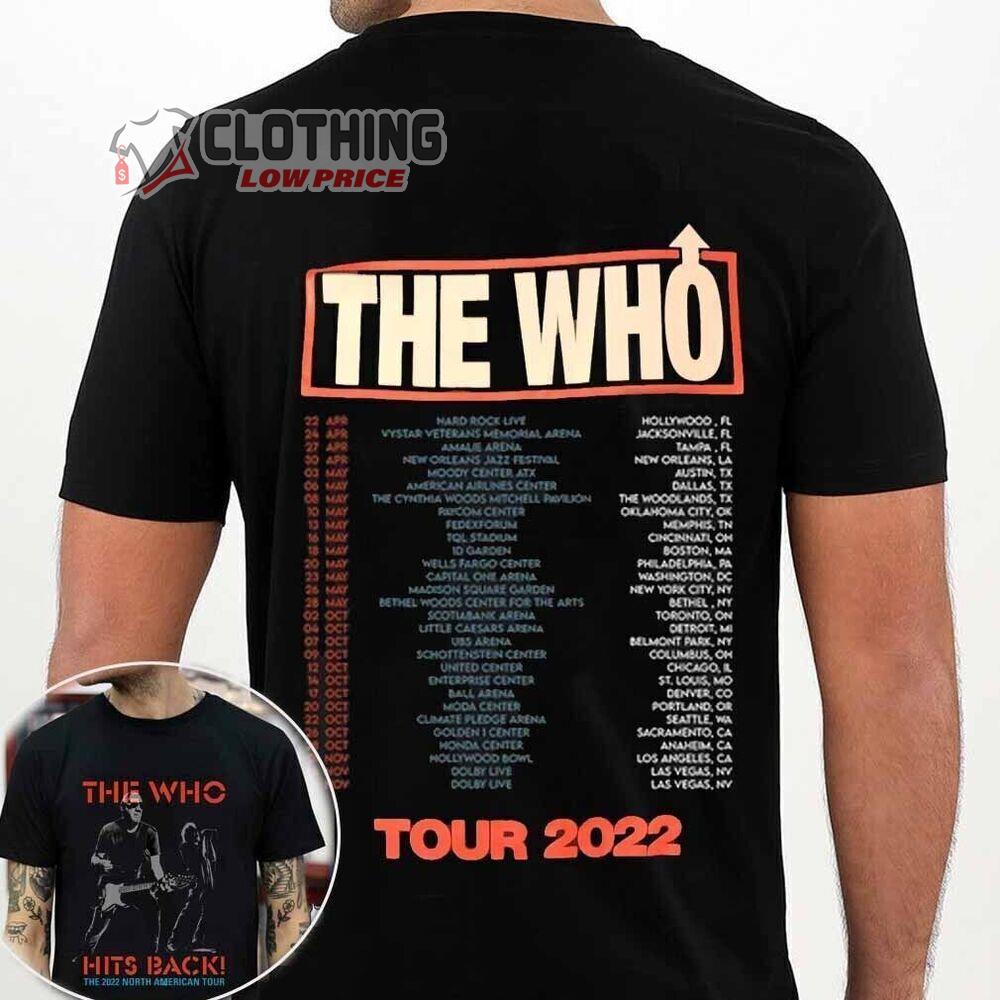 The Who Hits Back 2022 Tour Merch, The Who Chicago, St Louis Denver Seattle Shirt