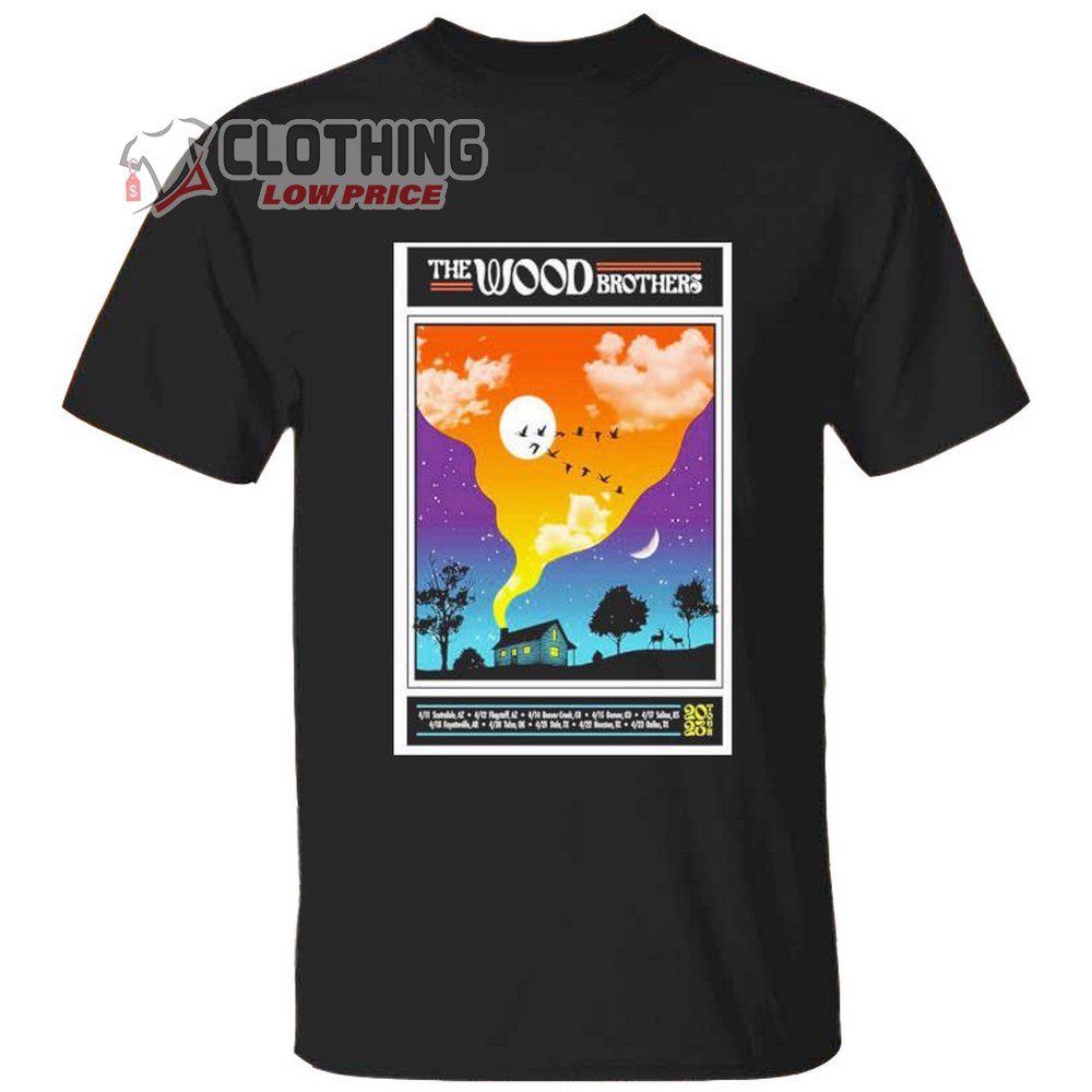 The Wood Brothers Spring Tour 2023 Merch, The Wood Brothers World Tour 2023 Poster T-Shirt