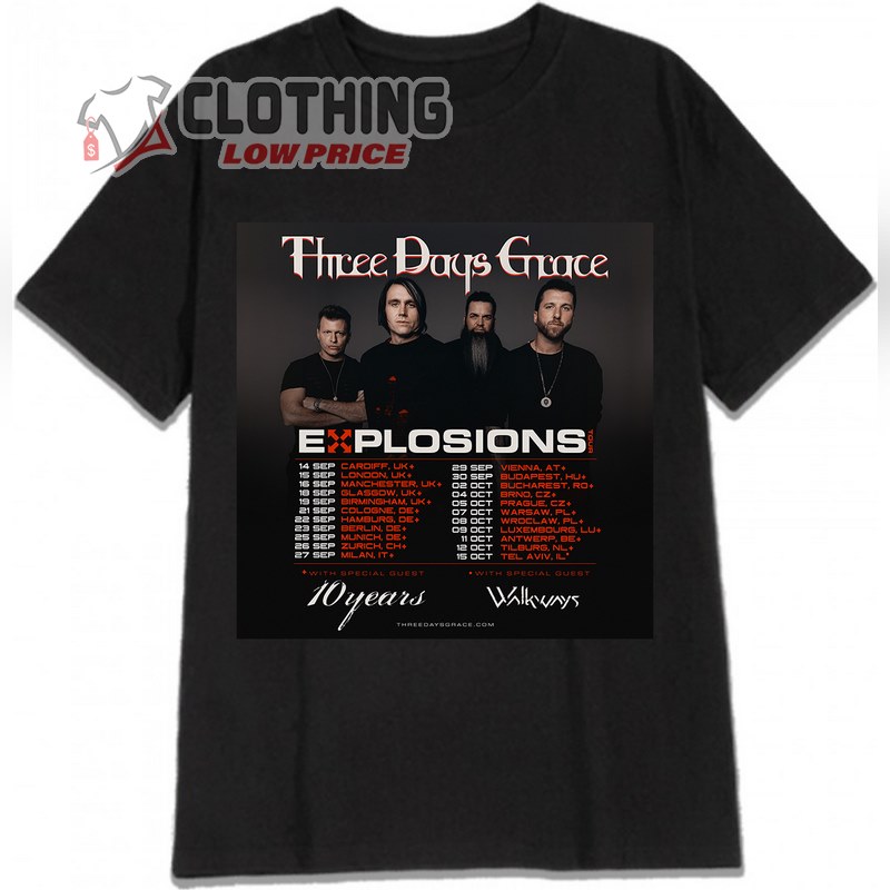 Three Days Grace 2023 Us Tour Date T- Shirt, Three Days Grace Greatest Hits Hoodie, Three Days Grace Tour 2023 Setlist Merch