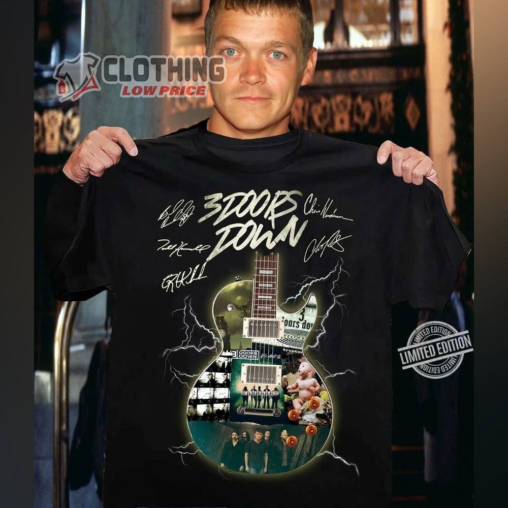 Three Doors Down World Tour Merch, Three Doors Down Line Up Tour T-Shirt