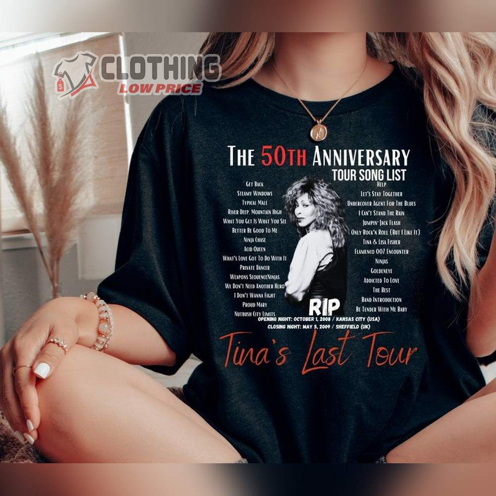 Tina Turner Tribute Rip 1939-2023 Merch, Queen Of Rock Tina Turner Shirt, Tina'S Last Tour T-Shirt