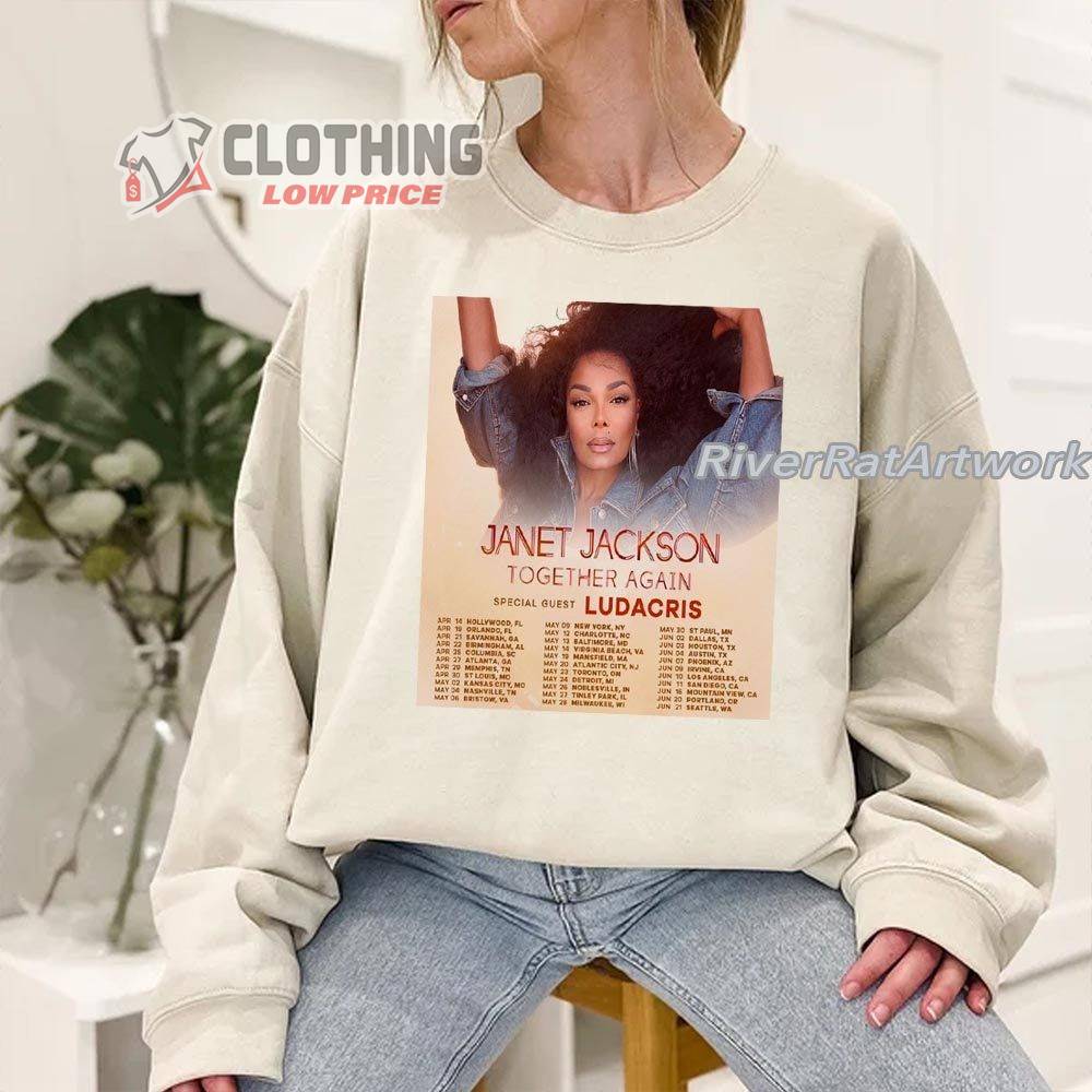 Together Again Tour 2023 Merch Janet Jackson Together Again Tour 2023 With Special Guest Ludacris Shirt Janet Jackson World Tour 2023 T-Shirt