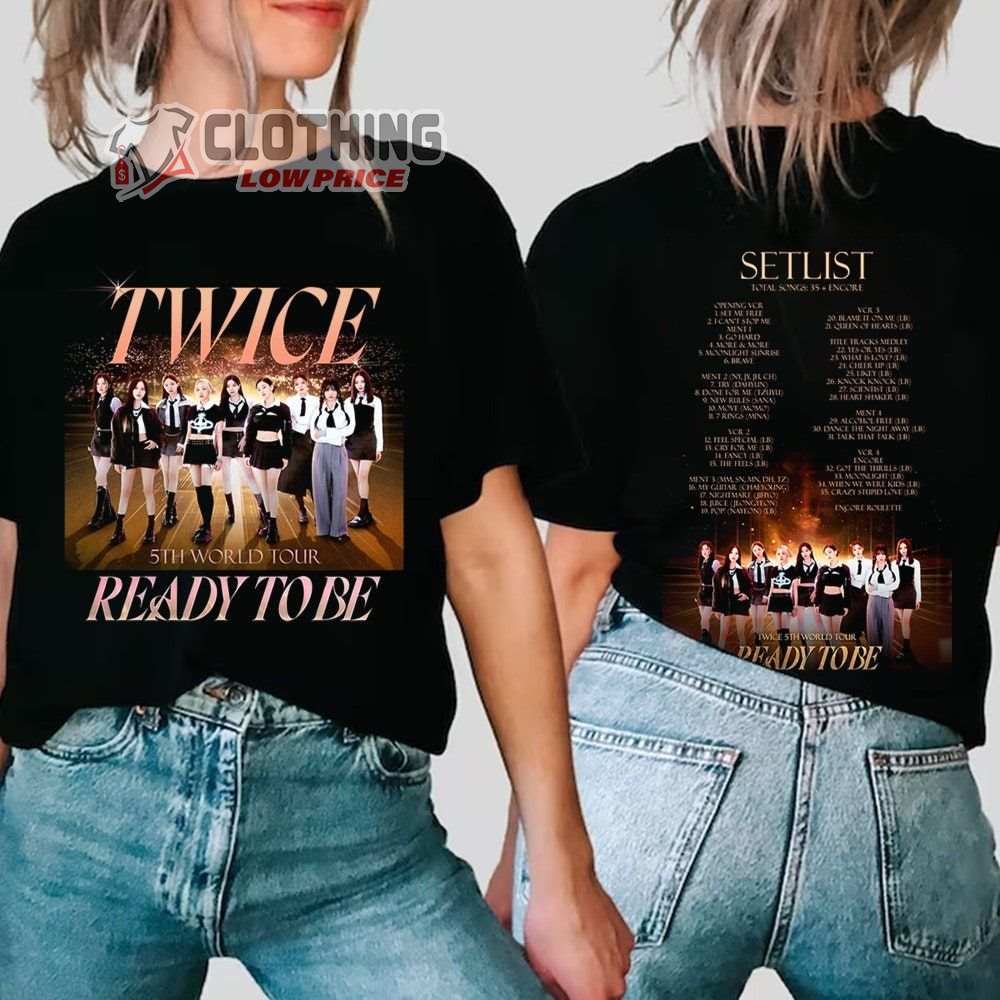 Twice 2023 Ready To Be Tour 2023 Setlist Merch, Twice Kpop Tour Shirt, Twice Ready To Be 5th World Tour T-Shirt