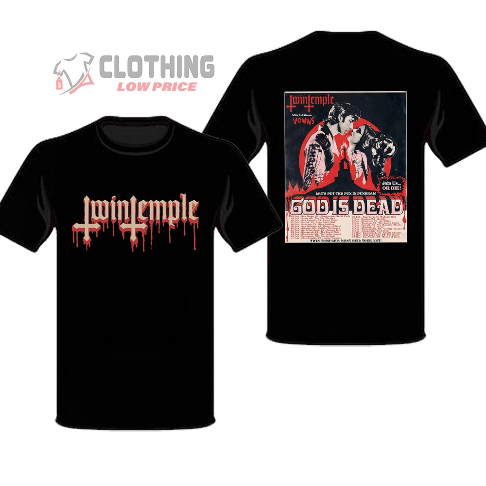 Twin Temple Classic Logo Merch, Twin Temple God Is Dead Tour 2024 T-shirt