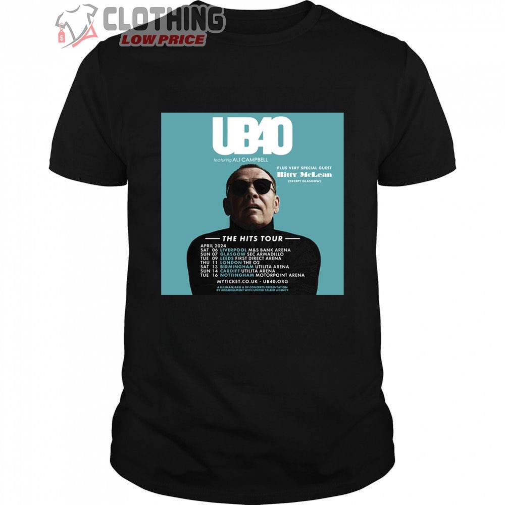 UB40 The Hits Tour 2024 Merch, UB40 Tour 2024 Ali Campbell Shirt, UB40 Tickets 2024 UK Price T-Shirt