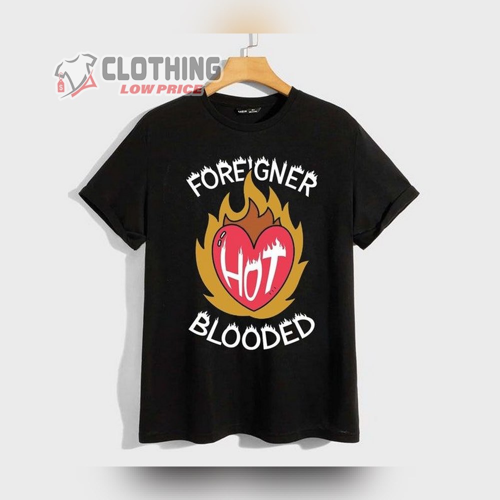 Urgent Song 4 Album Distressed Foreigner Shirt, Foreigner Hot Blooded Charcoal Gray Shirt, Foreigner 4 Rock Music Tee