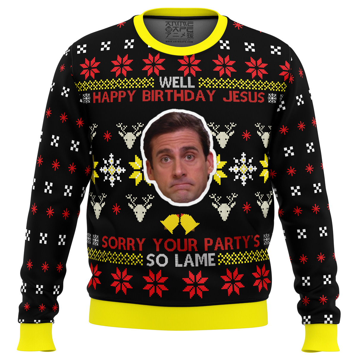 Well Happy Birthday Jesus The Office Ugly Christmas Sweater - Chow Down Movie Store