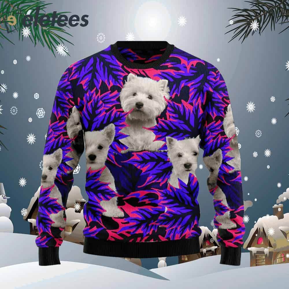 West Highland White Terrier Leaves Ugly Christmas Sweater