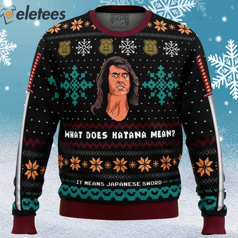 What Does Katana Mean Samurai Cop Ugly Christmas Sweater