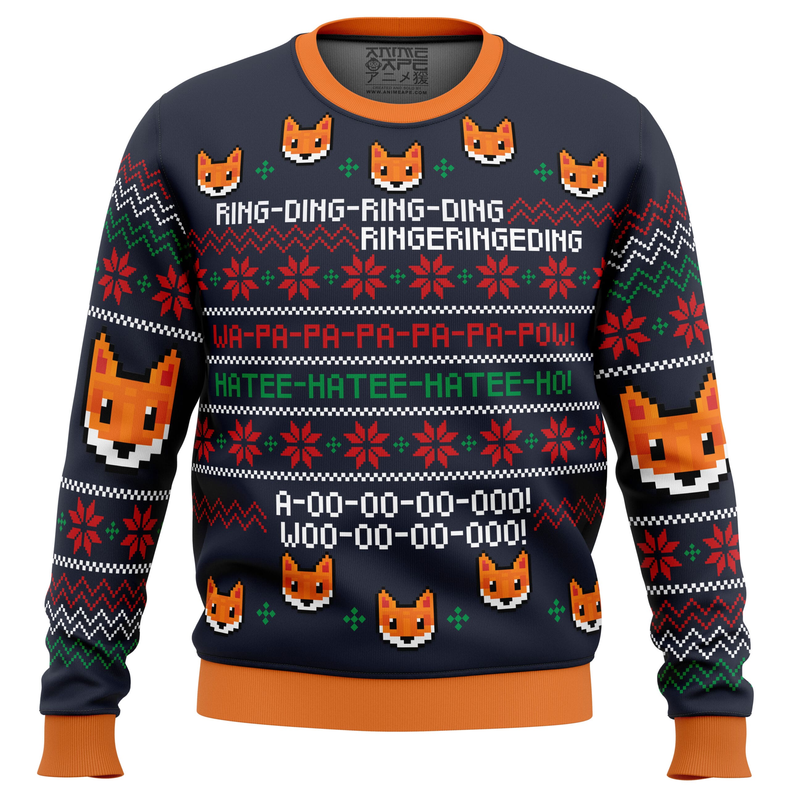 What does the Fox say Christmas Sweater - Chow Down Movie Store