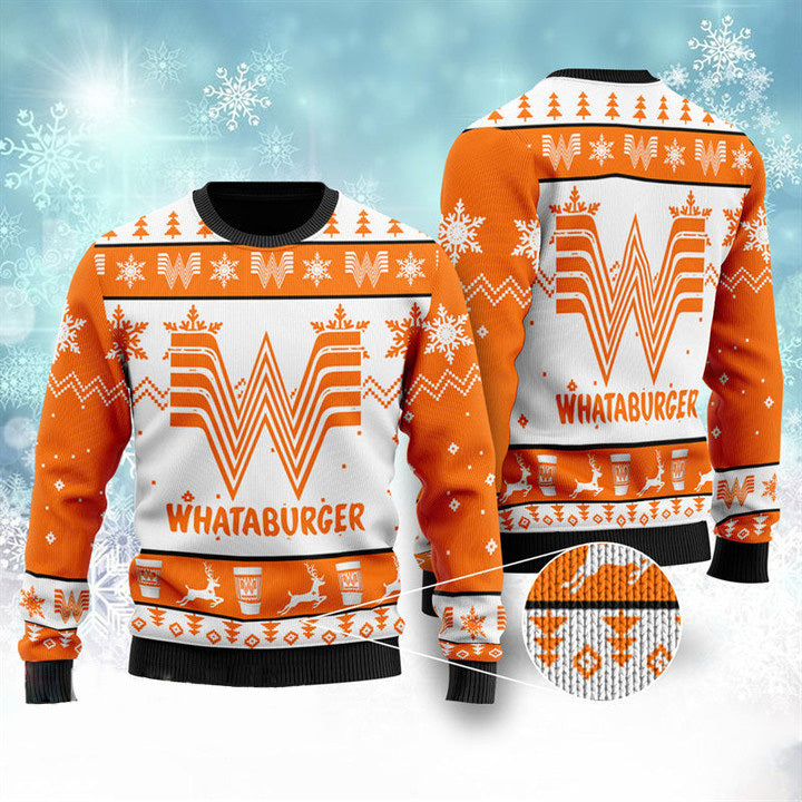 Whataburger Christmas Sweater - Chow Down Movie Store