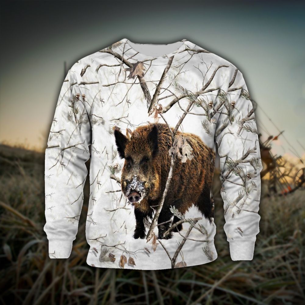 Wild Boar Camo Tth Nby Personalized Name Ugly Christmas Sweater - Chow Down Movie Store