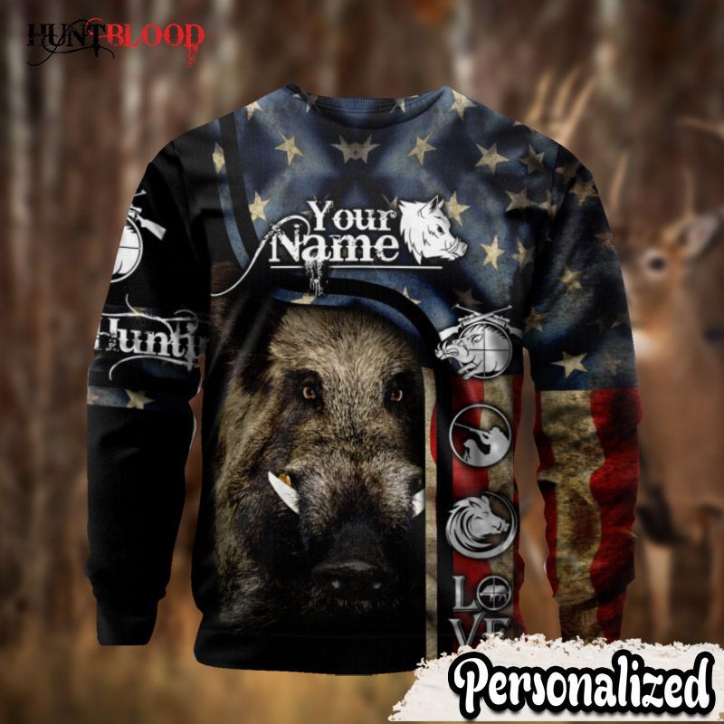 Wild Boar Hunting Ddkl Lcta Personalized Name Sweatshirt - Chow Down Movie Store