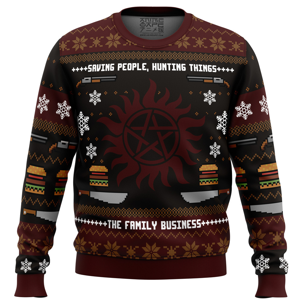 Winchester Christmas Supernatural Ugly Christmas Sweater - Chow Down Movie Store