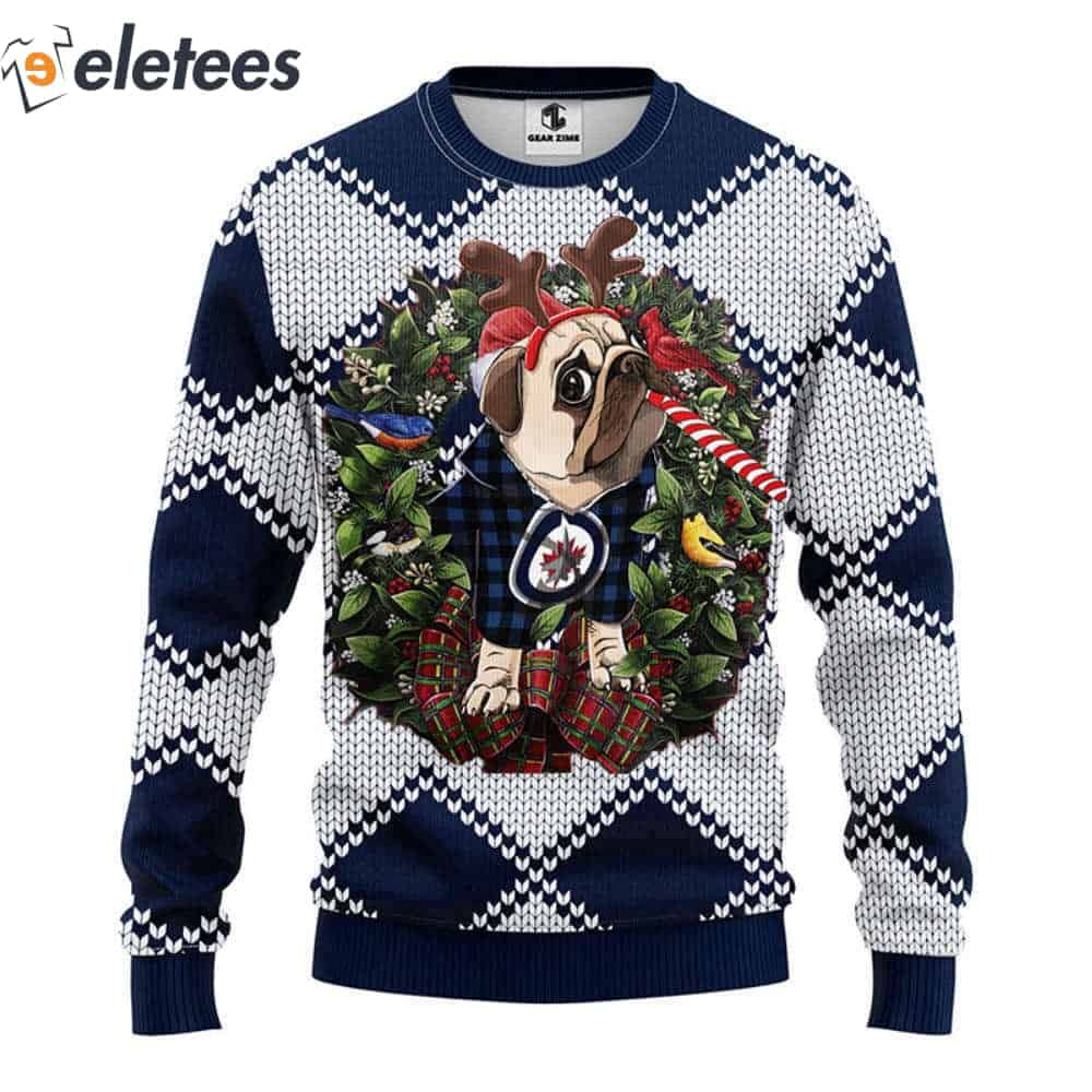 Winnipeg Jets Pug Dog Ugly Christmas Sweater