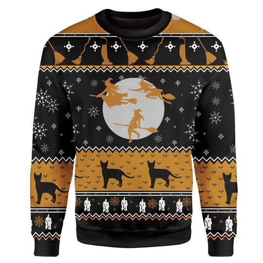 Witch Ugly Christmas Sweater US3782 - Chow Down Movie Store