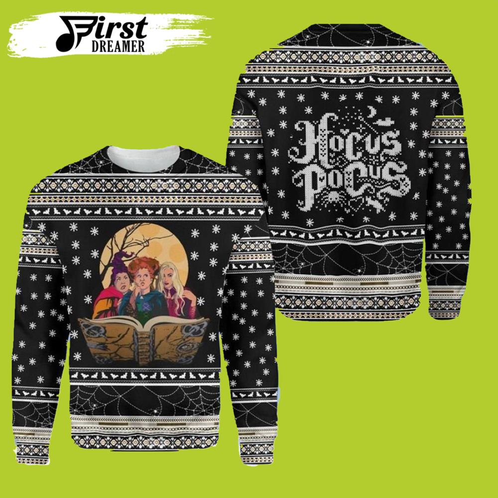 Witches Hocus Pocus Ugly Christmas Sweater - Chow Down Movie Store