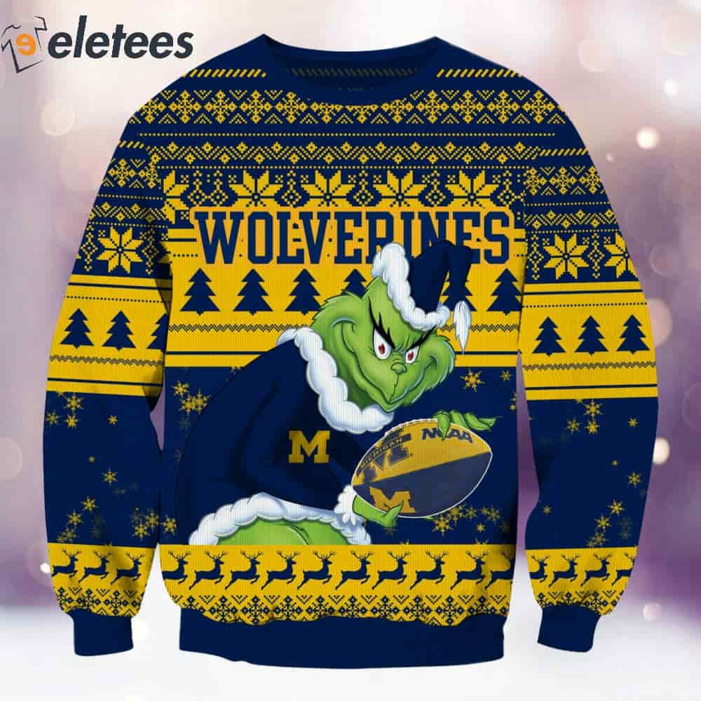 Wolverines Grnch Christmas Ugly Sweater